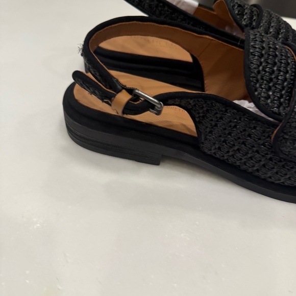 Kenneth Cole Gentle Souls Raffia Sling Back Loafer Black Sz 9.5 NIB - Picture 9 of 15